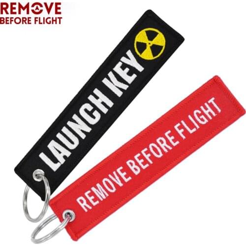 Remove Before Flight Key Ring Chaveiro Embroidery Keychain for Aviation Gifts Luggage Tag Key Fob Key Rings for Car Launch Key