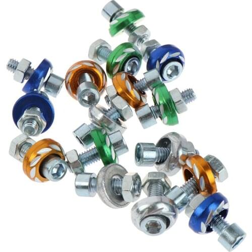 Universal 4pcs Universal White Green Blue Orange Thread License Plate Frame Bolts Screws For Car Truck red License plate screws