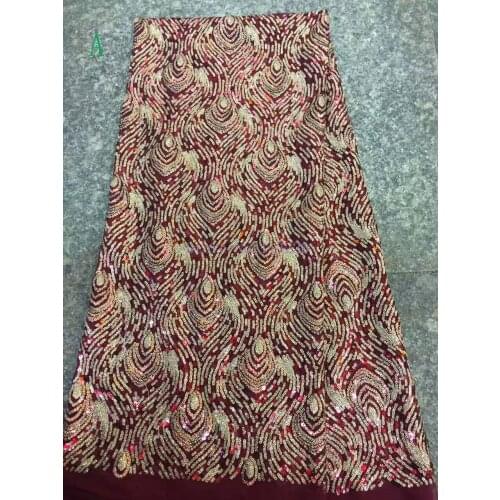 High quality african tulle Sequins lace fabric guipure lace fabric New design african lace fabric with sequins JRB-45178