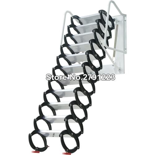 High Quality Wall Mounted Folding Ladder Loft Stairs Attic for Folding Ladder Black New