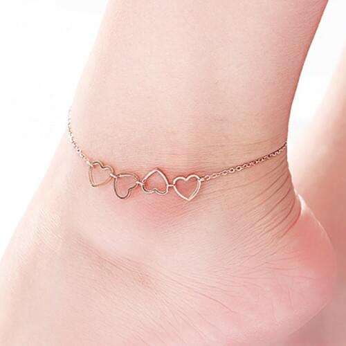 FATE LOVE Women Ladies Anklets Bracelet Cute Mini Heart Charm Fashion Jewelry Dropshipping GZ070