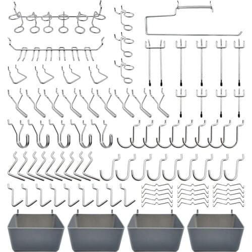 120Pcs16 Different Types of Pegboard Hooks Include Plastic Bins, Pegboard Bins, Organizer, for Garage