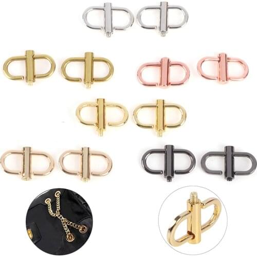 2PCS/Set Adjustable Metal Buckle For Handbag Purse Chain Strap Shorten Hooks Clips Wholesale
