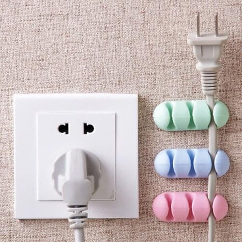 2PCS Silicone Cable Winder Organizer Storage Holder Retainer Line Clip Headset Wire Wrap Cable Cord Winder Cable Collector Tool