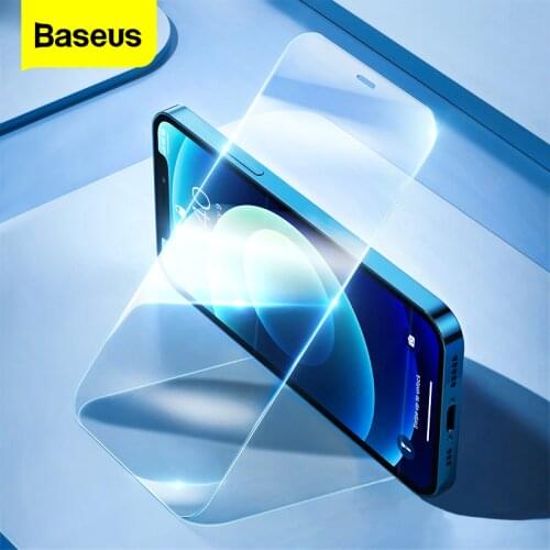 Baseus 2PCS 0.3mm Screen Glass For iPhone 12 Pro Max Full Cover HD Protective Tempered Glass Film For iPhone Screen Protectors