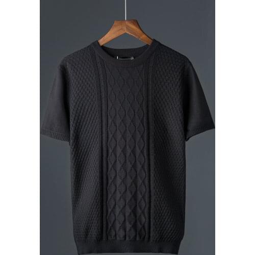 2021 New Summer Mens Fashion Korean Style Casual Plus Size 7xl T-shirt Male Solid Trendy O-Neck Loose Knitted Tees Tops S60