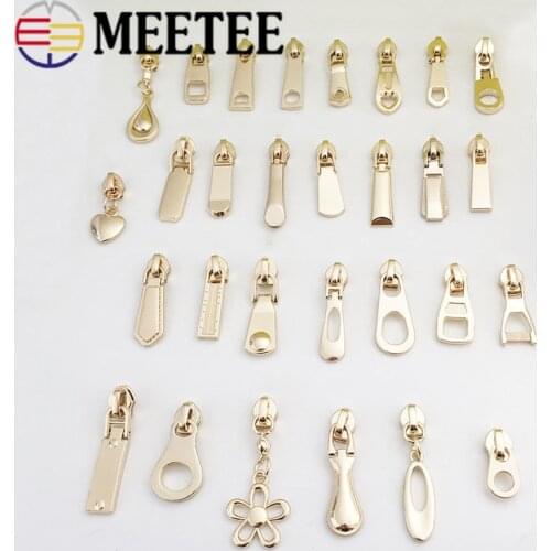 5pcs High Quality 5# Metal Zipper Slider for Nylon Zippers Bag Clothes Zippers Head Pulls Zip Repair Kits DIY Sewing Accessories