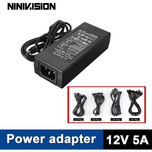 Lowest Price New AC Converter Adapter For DC 12V 5A 60W LED Power Supply Charger for 5050/3528 SMD LED Light or LCD Monitor CCTV