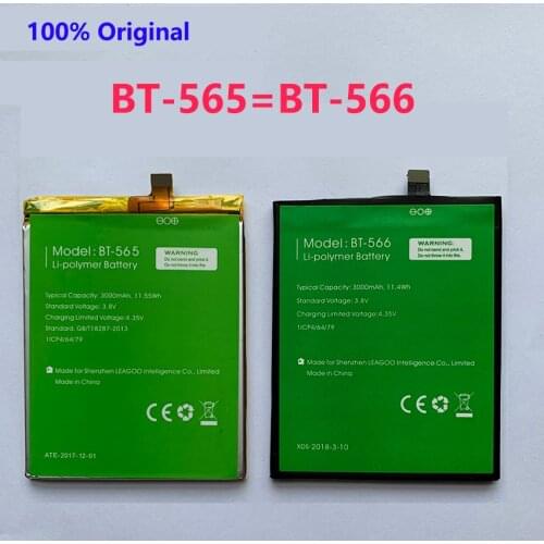 100% New Original BT-565&BT-566 3000mAh Battery For Leagoo KIICAA Mix T5 T5C BT565 BT566 Phone Parts Bateria Batterie Baterij