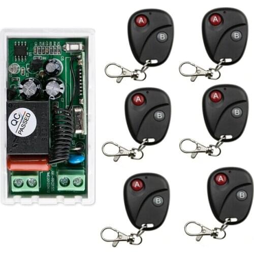 220 v 1 ch RF wireless remote control switch 1 receiver+6 transmitter classic 2 button More convenient