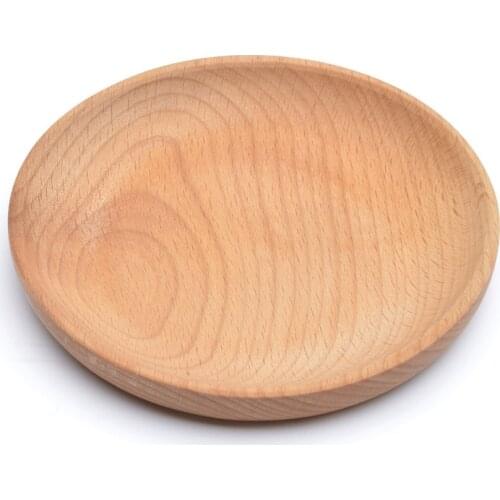 Wood Serving Plate Wooden Round Serving Tray Eco-friendly Reusable Fruit Dessert Snack Plate for Appetizers Cheese Sushi