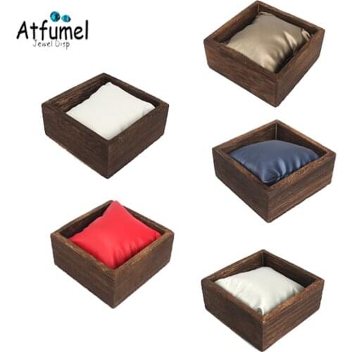 Wood Jewelry Display Box With Pillow Cushion Couples Wach Storage Porps Bracelet Jewelry Organizer Showcase Wristwatch Gift Box