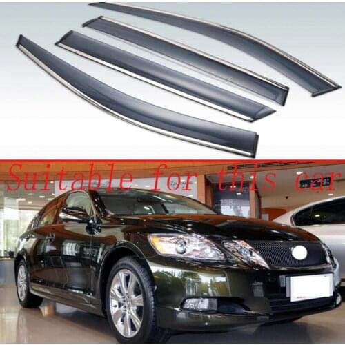 For Lexus GS-clase GS300 GS350 GS430 2006 2007 2008-2011 Plastic Exterior Visor Vent Shades Window Sun Rain Guard Deflector 4pcs