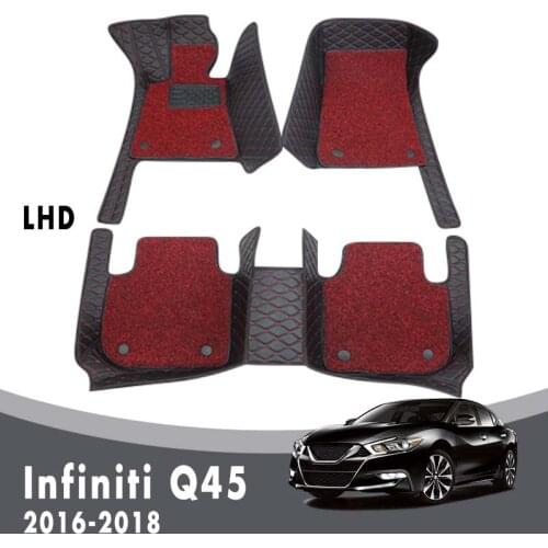 Luxury Double Layer Wire Loop Car Floor Mats Carpet For Infiniti Q45 2018 2017 2016 Auto Interior Accessories Styling Covers