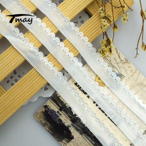 #1693 White Elastic Bands For Clothes 8Yards/Lot Stretch Lace Trim DIY Sewing Appliques Thin Top Quality Hairbands Sprout Shape