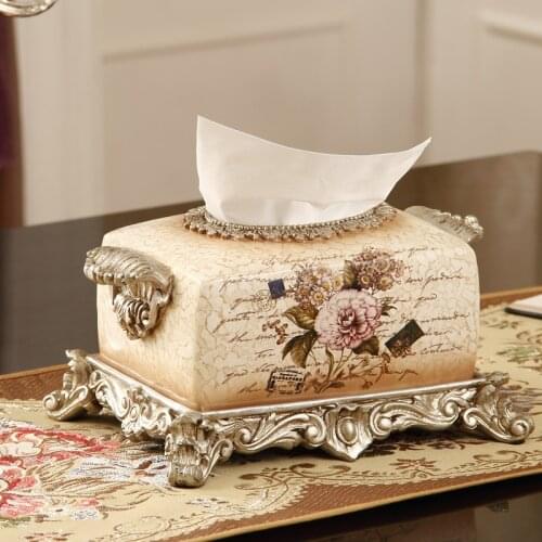 Home tissue box, creative resin carton, living room coffee table, high grade Chinese classic business gift