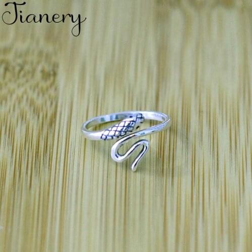 JIANERY New Design Vintage Silver Color Snake Rings For Women Boho Antique Rings Party Bohemian Jewelry