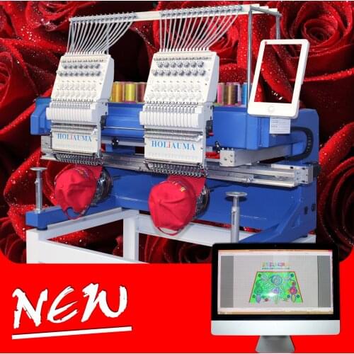 China 10 years service! Top quality two head computer embroidery machine multi function cap flat garment like brother