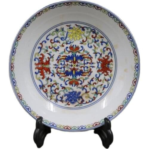 Chinese old porcelain Blue and white Dou Cai Plate