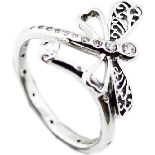 Dreamy Dragonfly Ring 925 Sterling Silver Wedding Engagement Rings for Women Silver 925 Jewelry anillos mujer Free Shipping