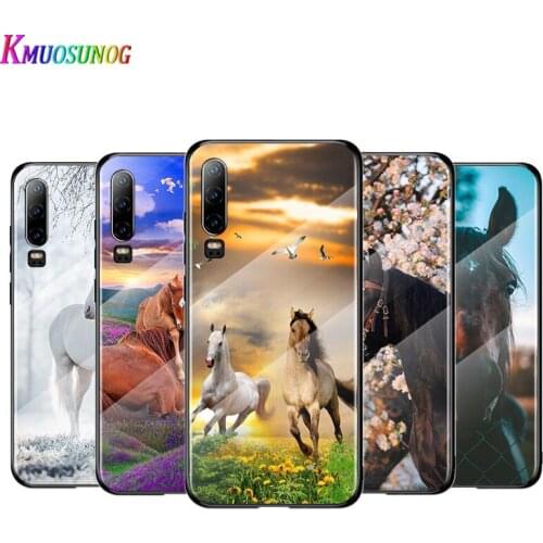 Beautiful Hors Art For Huawei P40 P30 P20 P10 Pro Plus Lite 5G 2019 Tempered Glass Cover Shell Luxury Phone Case