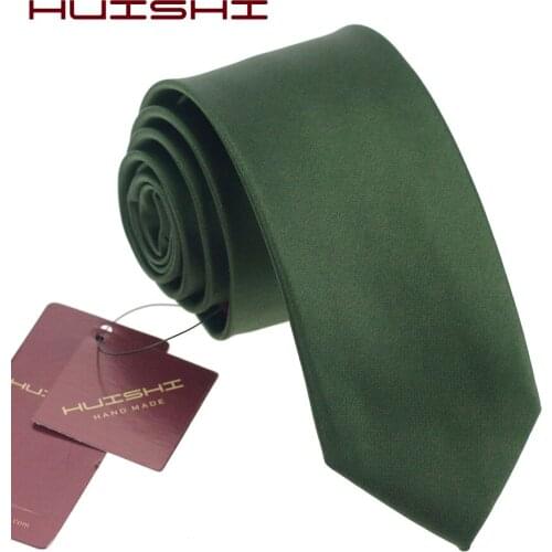 HUISHI Mens Blackish Green Color tie 8 cm Skinny Neck Ties Casual Gentlemen Slim Designers Fashion Formal Party Wedding