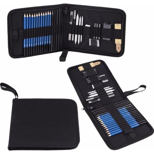 33pcs Pencil Set Professional Sketching Drawing Pencils Kit Set Wood Pencil for Art Supplies School Students Lapices De Dibujos