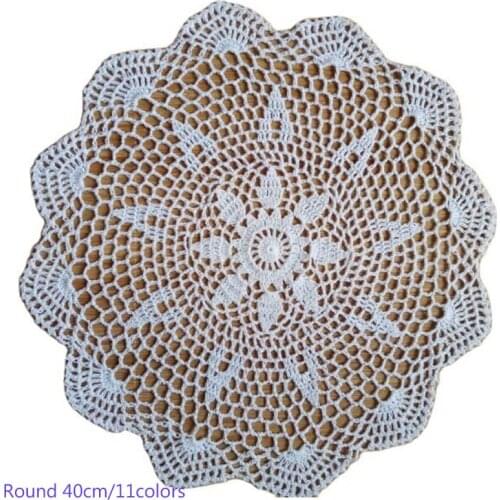 New round cotton placemat cup coaster mug kitchen Christmas dining table place mat cloth lace Crochet tea coffee doily drink pad