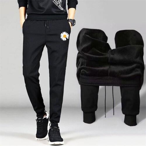 2021 Japan And South Korea autumn and winter new mens casual versatile fashion plus fleece large size elastic pants mens pant