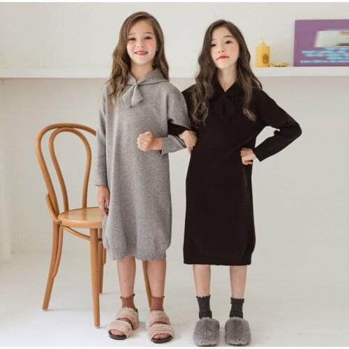 Autumn and Winter New Baby Girls Dress Long Style Casual Girls Knitting Dressd Fashion Preppy Style Kids Dress for Girls, #8144