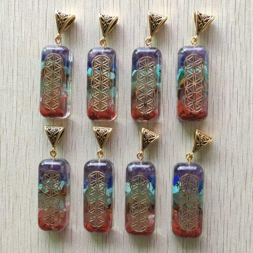 Wholesale 8pcs/lot new retro colorful natural lapis lazuli tiger eye stone 7 colors stone cuboid shape charms pendulum pendants