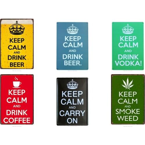 Keep calm and do something Metal Tin Signs drink beer Vodka Vintage Home Plaque Metal Painting Wall Decor Board Retro Pub