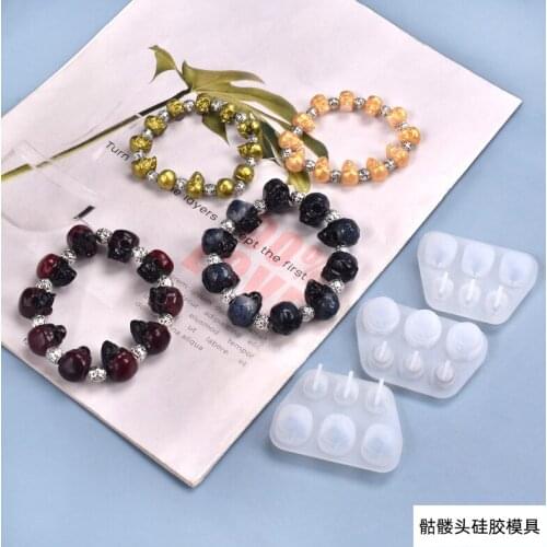 Silicone Mold Pirate Civilian Gentleman Skull UV Resin Epoxy Mold Bracelet Jewelry Pendant Silicone Mold DIY Resin Craft Molds
