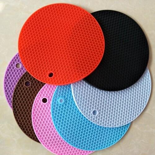 Silicone Round Honeycomb Cushion Placemat Non-slip Insulation Pad High Temperature Resistant Dining Table Partition