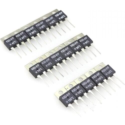50PCS KSD-01F/JUC-31F degree thermostat temperature switch thermal fuse Normally Closed/Open 0C/30C/45C/50C/70C/85C/90C/95C/100C