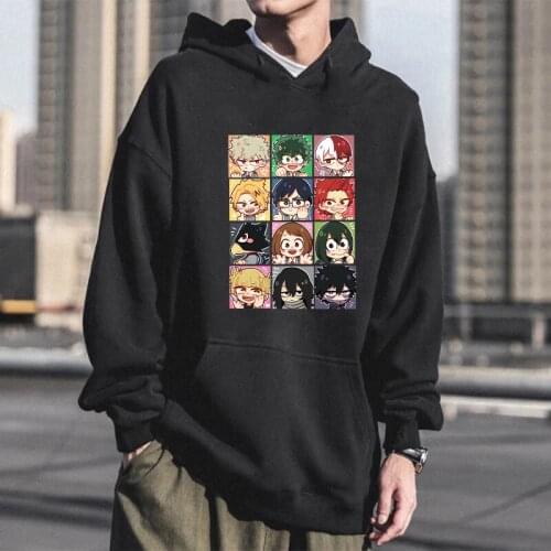My Hero Academia Anime Hoodies Streetwear Fashion Cartoon Kawaii Midoriya Deku Friends Printed Harajuku Winter Hooded Sweatshirt