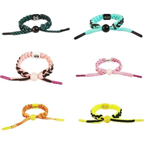 High Quality Handmade Anime Demon Slayer Bracelet Cartoon Figure Kamado Tanjirou Kamado Nezuko Bangles Wristband Fans Xmas Gift
