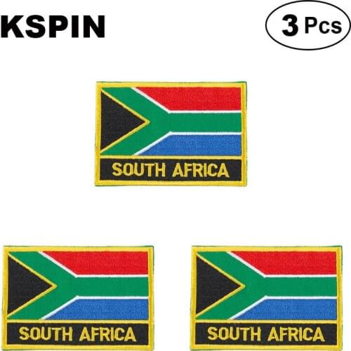 South Africa Rectangular Shape Flag patches embroidered flag patches national flag patches for clothing DIY Decoration