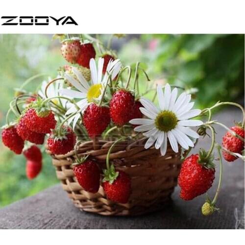ZOOYA Round Diamond Painting Wall Sticker Diamond Embroidery Strawberry 5D DIY Pictures Of Rhinestone Cross-Stitch Kits R2983