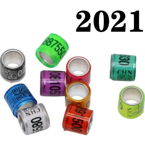100 Pcs 2021 Aluminum Plastic Material 10 Colors Pigeon Foot Ring With Number Letter Bird Foot Sign Rings Race Fly Earrings