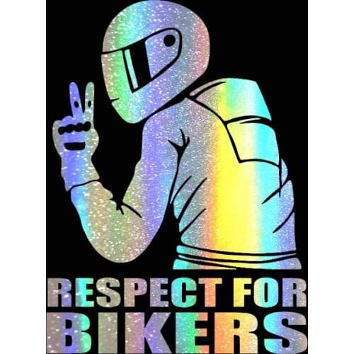 14x19CM Car Stickers Respect for Bikers Sticker on Auto Vinyl Funny 3D Stickers and Decals Motorcycle Car Styling Decoration