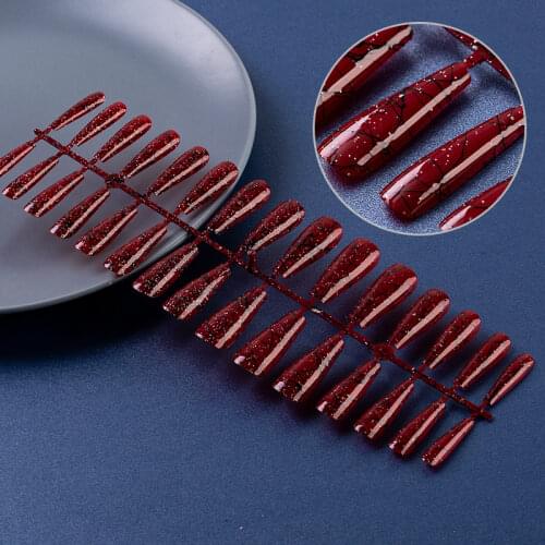 30pcs Full Cover Fashion Fake Nail Tips Long Ballerina Press on Nails Coffin Nail Tips Profession Nail Art Tools Wholesale