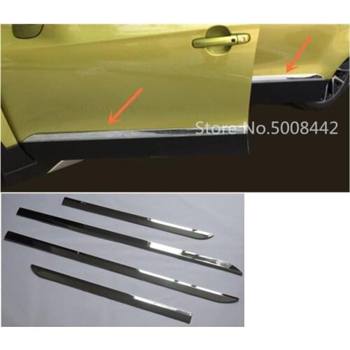 For Suzuki S-cross scross SX4 2014 2015 2016 2017 car side door trim strip molding styling sticker stream lamp panel hoods 4pcs