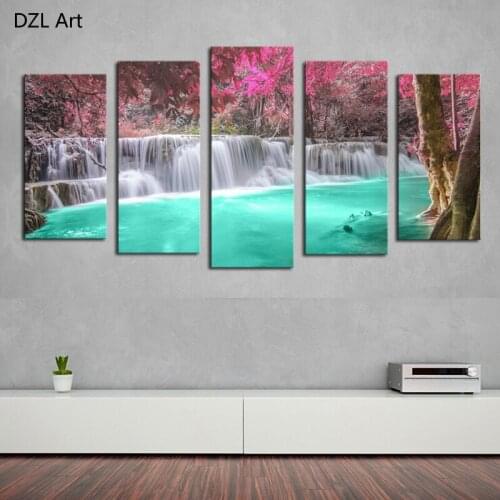 5 panels(No Frame) Waterfall Modern Home Wall Decor Painting Canvas Art HD Print Painting Canvas Picture For Home Decor
