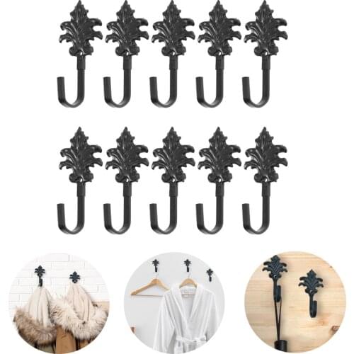 2pcs Antique Decorative Vintage Style Heavy Duty Coat Hooks In The Bathroom Shabby Chic Cast Iron Retro Rustic Wall Hanger