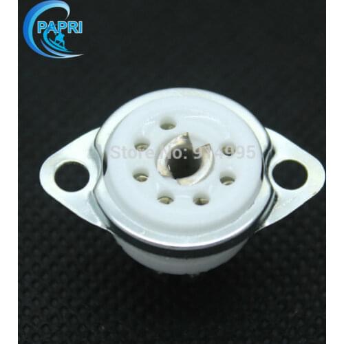 Free Shipping 10PCS B7G Silver Plated 7pin Ceramic Chassis Mount Vacuum Tube Sockets For EAA91/EC92/6Z4