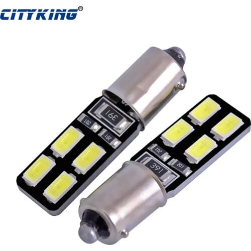 Free shipping 10pcs BA9S led bulb CANBUS 8SMD 5630 5730 LED T4W car Interior Bulbs Wedge Lamp Car Indicators Light