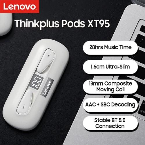 Lenovo Thinkplus Pods XT95 True Wireless Stereo Earphones BT 5.0 Headphones Waterproof Sports Headset 28hrs Music Time with MIC