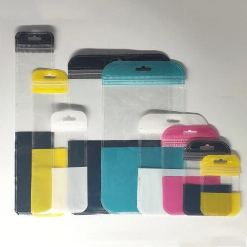 Household Sundries Plastic Bags Phone Case Ziplock Storage Bags USB Cable Flat Pouches PP Packaging Bags With Butterfly Hole