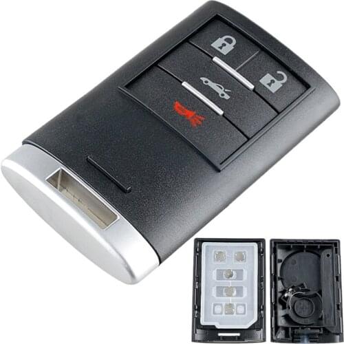 4 Button Remote Car Key Shell with Small Key Blade Keyless Entry Transmitter Auto Key Case Holder for Cadillac Chevrolet Corvett